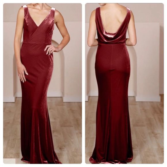 Revelry Dresses & Skirts - Revelry Dakota Velvet Burgundy Gown Sz 0